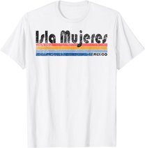 Vintage 1980s Style Isla Mujeres Mexico design T-Shirt
