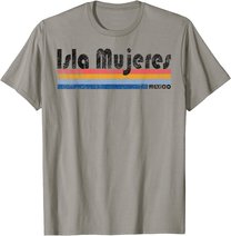 Vintage 1980s Style Isla Mujeres Mexico design T-Shirt