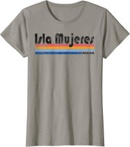 Vintage 1980s Style Isla Mujeres Mexico design T-Shirt