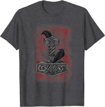 Thor Hammer Mjolnir - Huginn & Muninn - Norse Mythology T-Shirt
