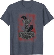 Thor Hammer Mjolnir - Huginn & Muninn - Norse Mythology T-Shirt