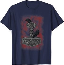 Thor Hammer Mjolnir - Huginn & Muninn - Norse Mythology T-Shirt