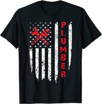 USA American Flag Plumber Men Women Plumbers Patriotic T-Shirt