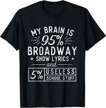 My Brain Is 95% Broadway Lyrics - Actor Theatre Musical T-Shirt