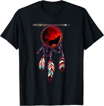 Native American Timber Wolf Dream Catcher Indian Tribal Gift T-Shirt