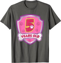 Kids 5 Year Old 5th Birthday Patrol Party Boys Girls T-Shirt