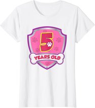 Kids 5 Year Old 5th Birthday Patrol Party Boys Girls T-Shirt