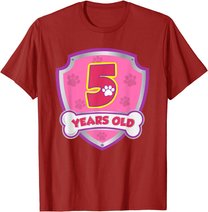 Kids 5 Year Old 5th Birthday Patrol Party Boys Girls T-Shirt