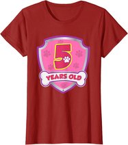 Kids 5 Year Old 5th Birthday Patrol Party Boys Girls T-Shirt