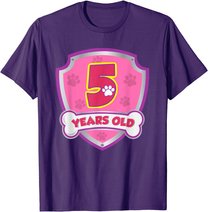 Kids 5 Year Old 5th Birthday Patrol Party Boys Girls T-Shirt