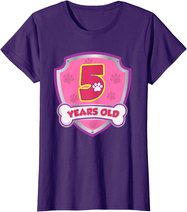 Kids 5 Year Old 5th Birthday Patrol Party Boys Girls T-Shirt