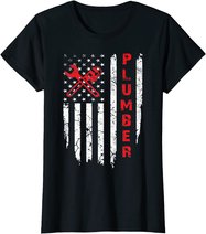 USA American Flag Plumber Men Women Plumbers Patriotic T-Shirt
