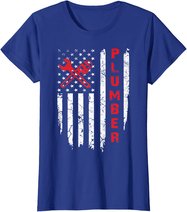 USA American Flag Plumber Men Women Plumbers Patriotic T-Shirt