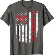 USA American Flag Plumber Men Women Plumbers Patriotic T-Shirt