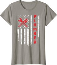 USA American Flag Plumber Men Women Plumbers Patriotic T-Shirt