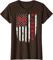 USA American Flag Plumber Men Women Plumbers Patriotic T-Shirt