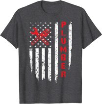USA American Flag Plumber Men Women Plumbers Patriotic T-Shirt