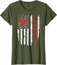 USA American Flag Plumber Men Women Plumbers Patriotic T-Shirt