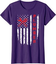 USA American Flag Plumber Men Women Plumbers Patriotic T-Shirt