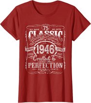 Vintage 1946 Limited Edition Gift 75 years old 75th Birthday T-Shirt