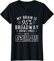 My Brain Is 95% Broadway Lyrics - Actor Theatre Musical T-Shirt