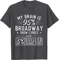 My Brain Is 95% Broadway Lyrics - Actor Theatre Musical T-Shirt