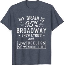 My Brain Is 95% Broadway Lyrics - Actor Theatre Musical T-Shirt