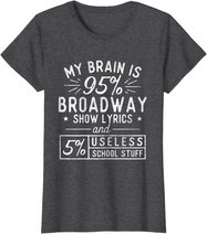 My Brain Is 95% Broadway Lyrics - Actor Theatre Musical T-Shirt