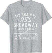 My Brain Is 95% Broadway Lyrics - Actor Theatre Musical T-Shirt
