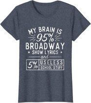 My Brain Is 95% Broadway Lyrics - Actor Theatre Musical T-Shirt