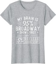 My Brain Is 95% Broadway Lyrics - Actor Theatre Musical T-Shirt