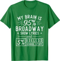 My Brain Is 95% Broadway Lyrics - Actor Theatre Musical T-Shirt