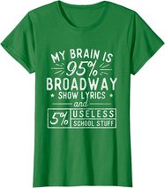My Brain Is 95% Broadway Lyrics - Actor Theatre Musical T-Shirt