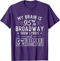 My Brain Is 95% Broadway Lyrics - Actor Theatre Musical T-Shirt