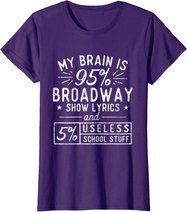 My Brain Is 95% Broadway Lyrics - Actor Theatre Musical T-Shirt