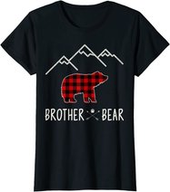 Mama Bear Gift - Buffalo Plaid Brother Bear T-Shirt