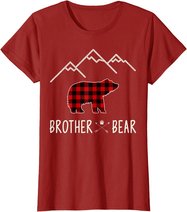 Mama Bear Gift - Buffalo Plaid Brother Bear T-Shirt