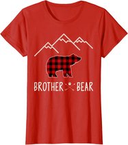 Mama Bear Gift - Buffalo Plaid Brother Bear T-Shirt