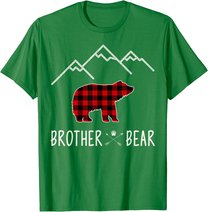 Mama Bear Gift - Buffalo Plaid Brother Bear T-Shirt