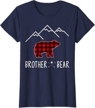 Mama Bear Gift - Buffalo Plaid Brother Bear T-Shirt