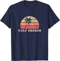 Gulf Shores AL Vintage 70s Retro Throwback Design T-Shirt