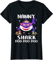 Nanny Shark Shirt Mothers Day Gift Idea For Mother Wife T-Shirt