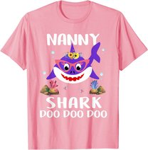 Nanny Shark Shirt Mothers Day Gift Idea For Mother Wife T-Shirt