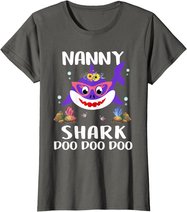 Nanny Shark Shirt Mothers Day Gift Idea For Mother Wife T-Shirt