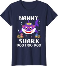 Nanny Shark Shirt Mothers Day Gift Idea For Mother Wife T-Shirt