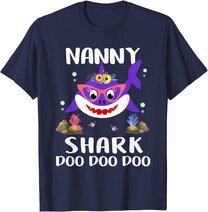 Nanny Shark Shirt Mothers Day Gift Idea For Mother Wife T-Shirt
