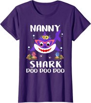 Nanny Shark Shirt Mothers Day Gift Idea For Mother Wife T-Shirt