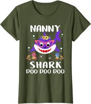 Nanny Shark Shirt Mothers Day Gift Idea For Mother Wife T-Shirt