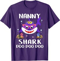 Nanny Shark Shirt Mothers Day Gift Idea For Mother Wife T-Shirt