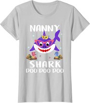 Nanny Shark Shirt Mothers Day Gift Idea For Mother Wife T-Shirt